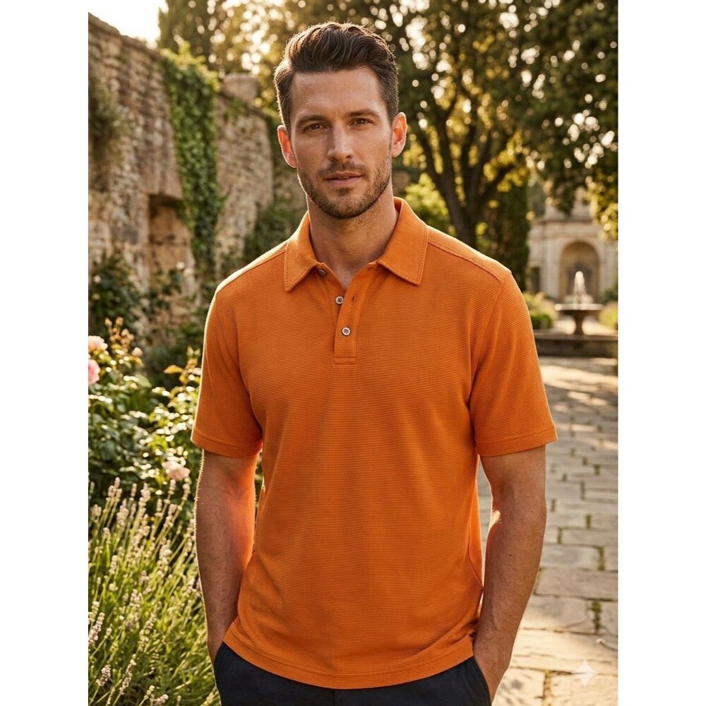 Tommy Bahama Men’s Orange Short Sleeve Polo Shirt Size Medium